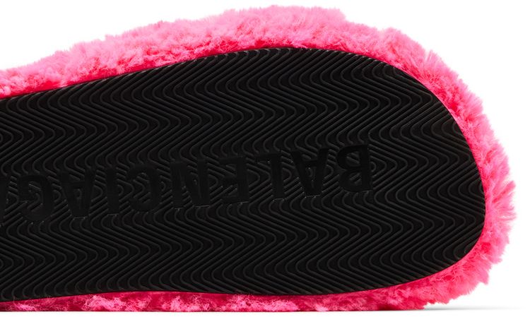Balenciaga Wmns Furry Slides Faux Fur   Hot Pink