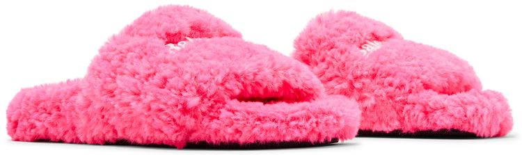 Balenciaga Wmns Furry Slides Faux Fur   Hot Pink
