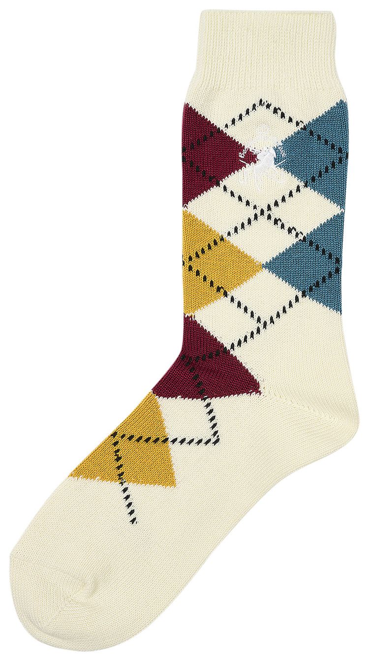 Palace x Beams Plus Argyle Socks Whisper White