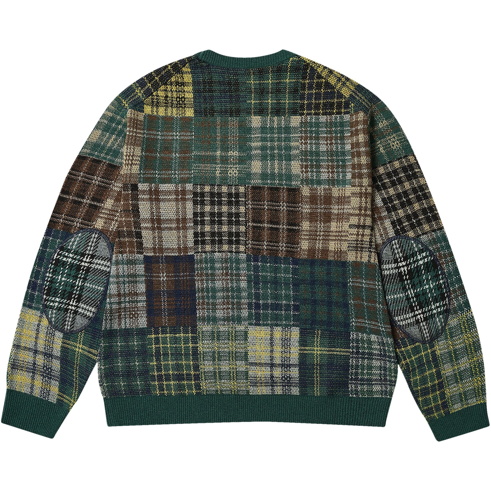 Size xl Palace x Beams Plus Patchwork Crew Knit 'Jacquard Green'