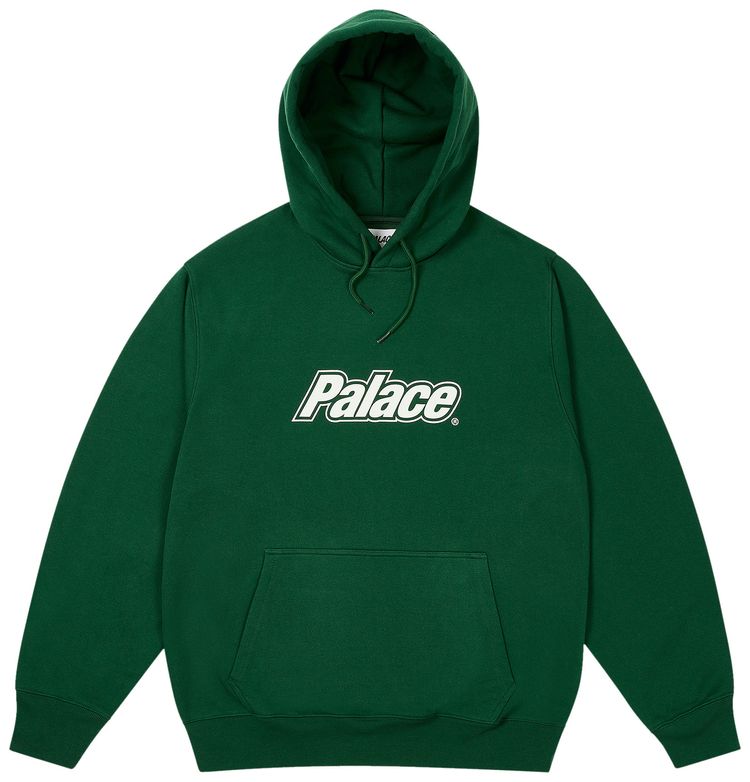 Palace Border Logo Hood Racey Green
