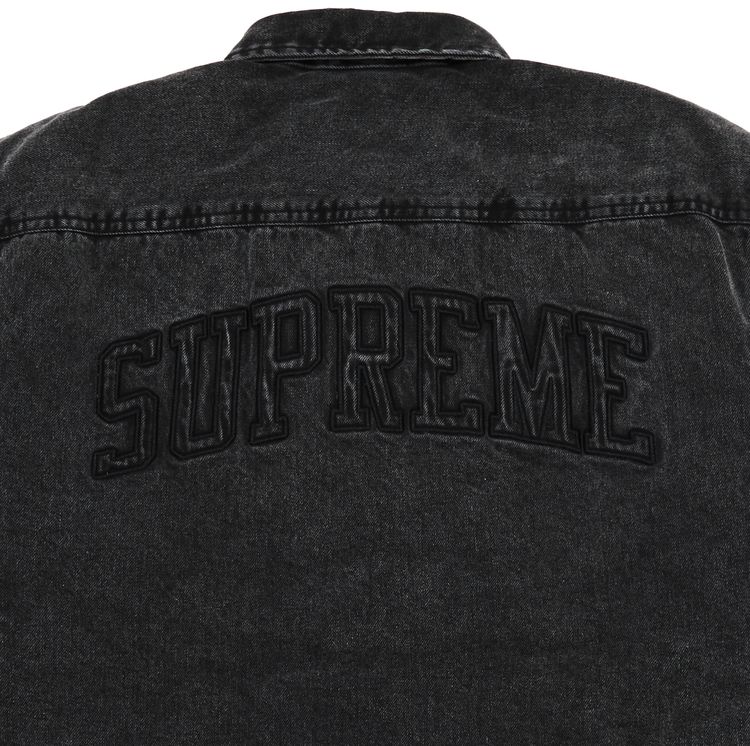 Supreme Faux Shearling Lined Work Shirt Black Denim