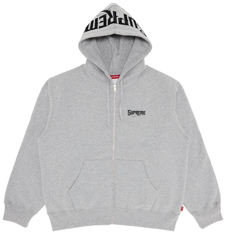 Supreme Mister Cartoon Zip Up Hooded Sweatshirt Heather Grey