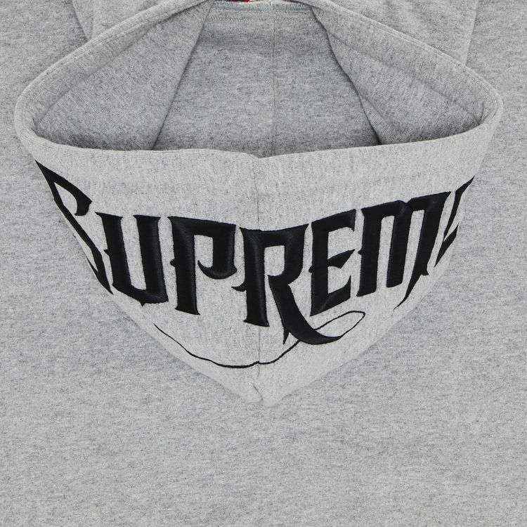 Supreme Mister Cartoon Zip Up Hooded Sweatshirt Heather Grey
