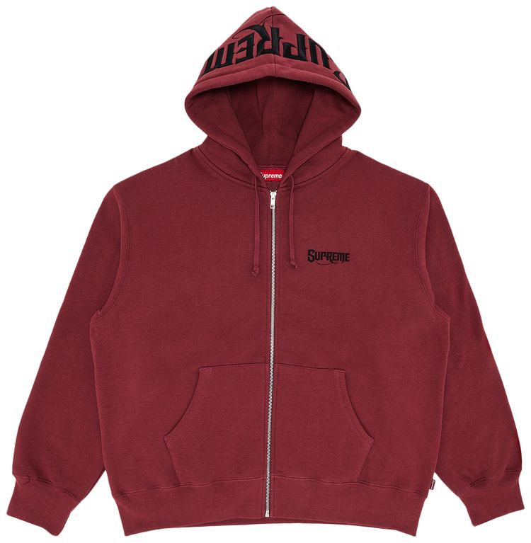 Supreme Mister Cartoon Zip Up Hooded Sweatshirt Plum