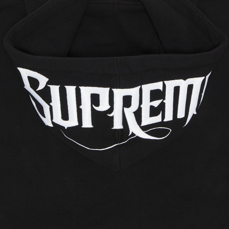 Supreme Mister Cartoon Zip Up Hooded Sweatshirt Black