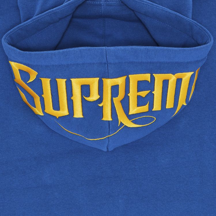 Supreme Mister Cartoon Zip Up Hooded Sweatshirt Washed Royal