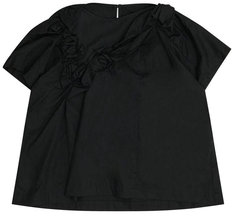 Tao Comme des Garcons Pleated Collar Blouse Black