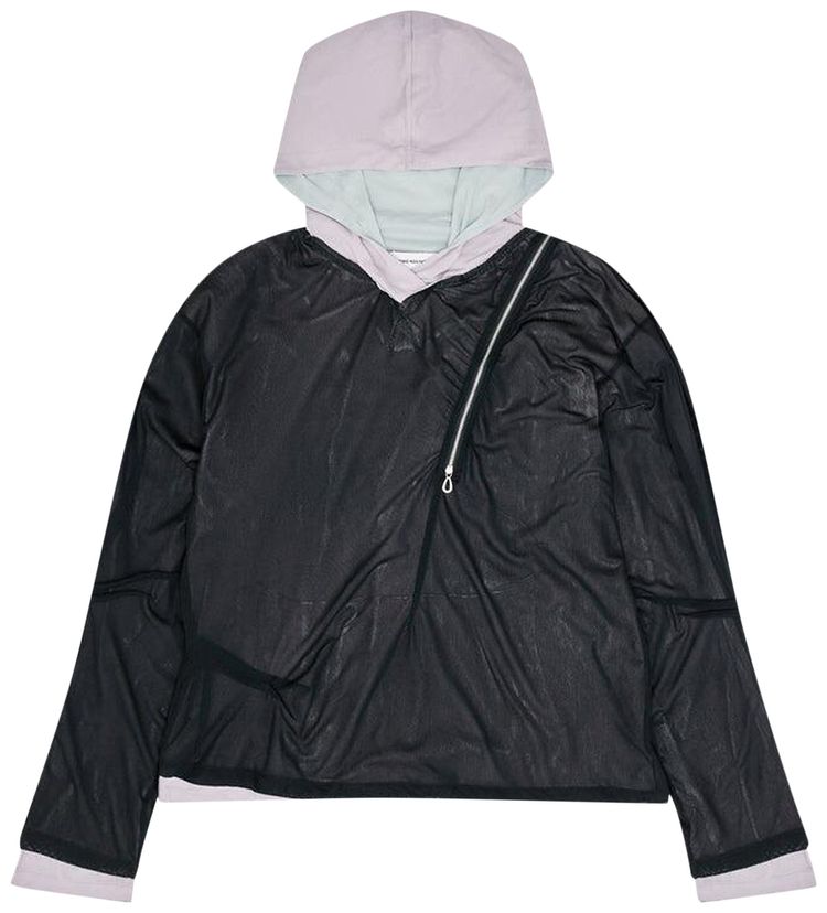 Kiko Kostadinov Knox Mesh Hoodie Icy LilacJade GreenBlack