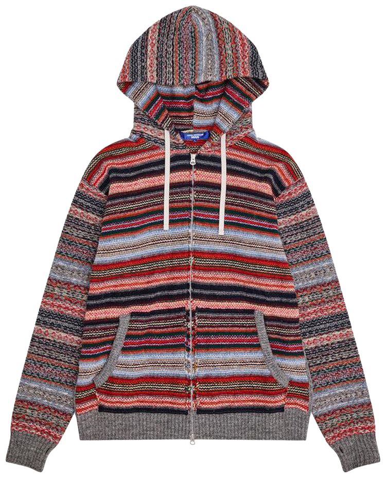 Junya Watanabe Shetland Wool Jacquard Hoodie Grey