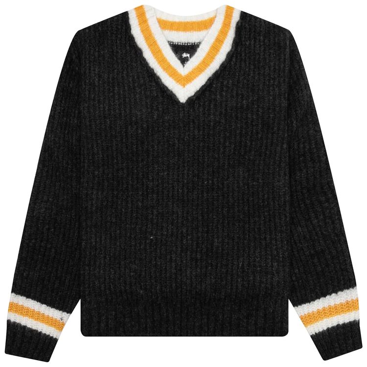 Stussy Mohair Tennis Sweater Charcoal