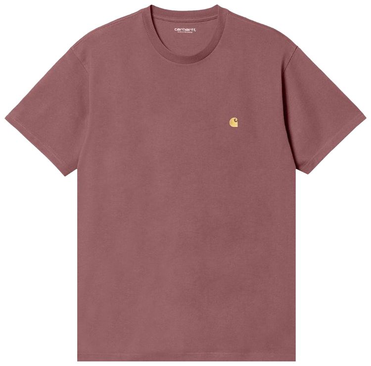 Carhartt WIP Short Sleeve Chase T Shirt Dusty FuchsiaGold
