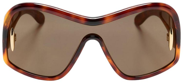 Loewe Square Mask Sunglasses Dark HavanaBrown Mirror