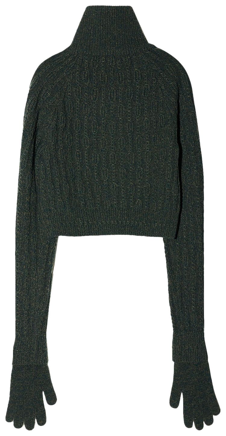 Hyein Seo Troyer Knit Sweater With Gloves Khaki