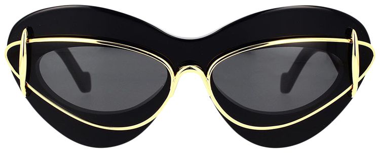 Loewe Cateye Double Frame Sunglasses Shiny BlackSmoke