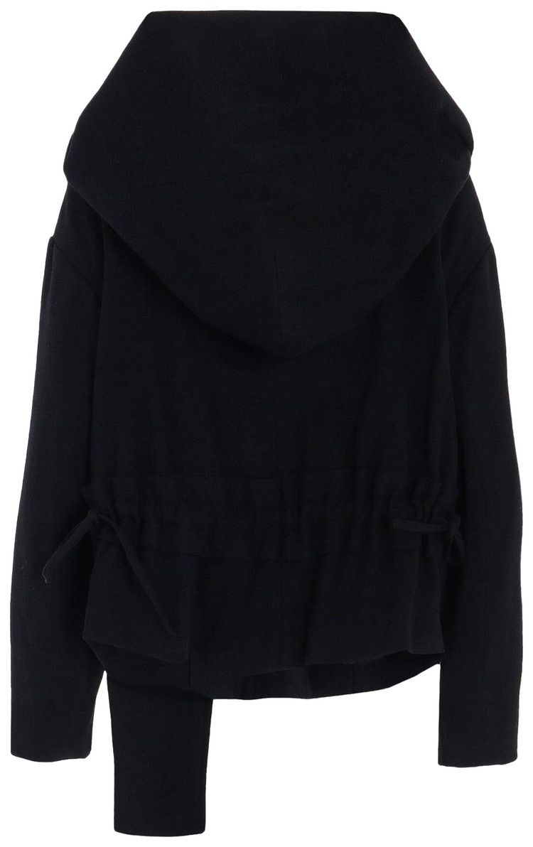 Ys Stretch Flannel Hoodie Jacket Black