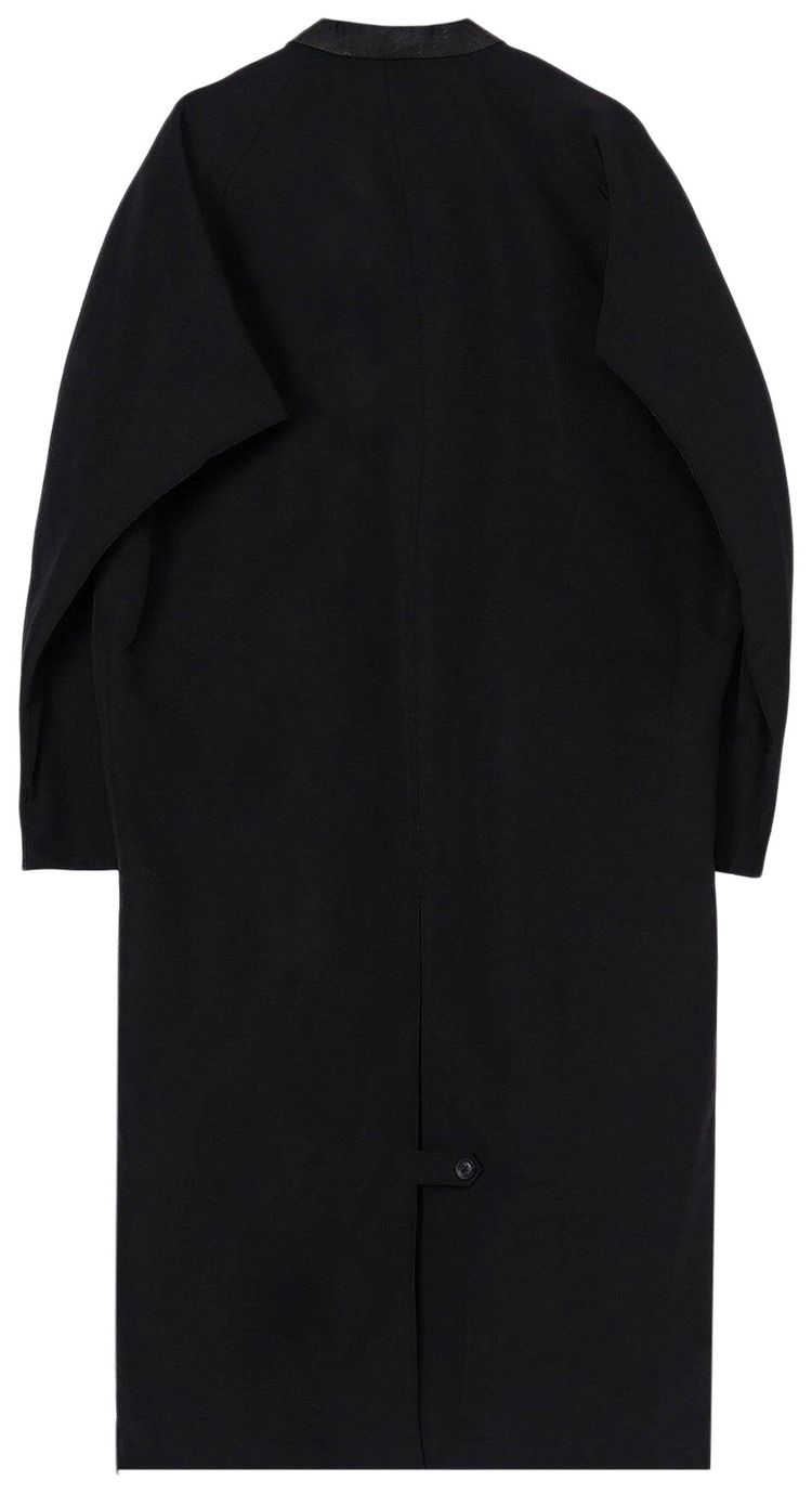 Yohji Yamamoto Pour Homme Grosgrain Lining PT Raglan Coat Black