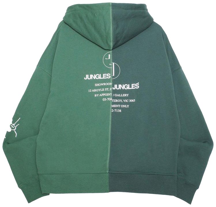 Jungles Appointment Only Zip Up Split Hoodie Green