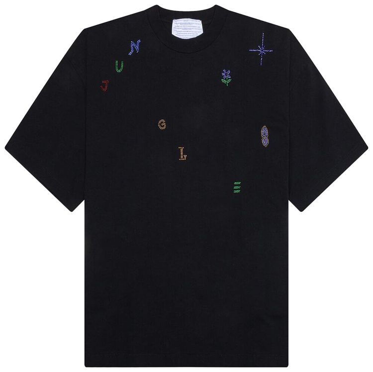 Jungles Beaded Lettering Tee Black