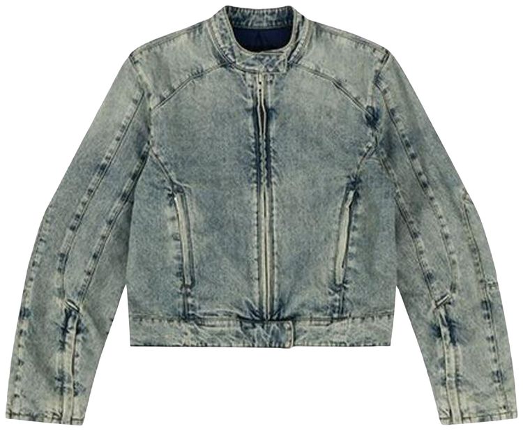 Entire Studios Moto Denim Jacket Surface Wave