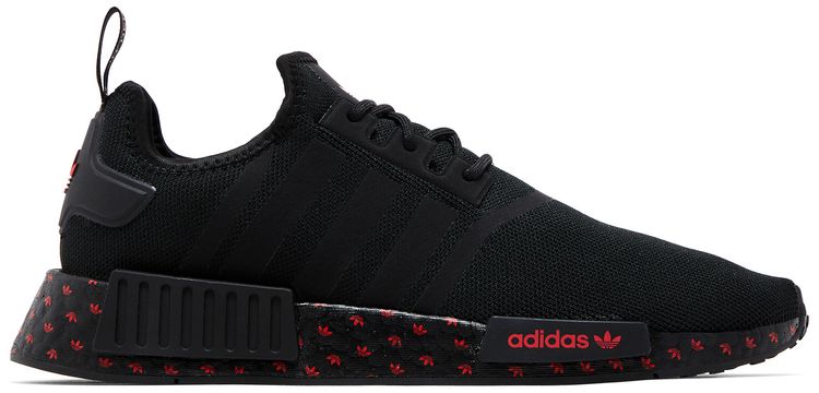 NMD R1 Black Scarlet Trefoil Midsole
