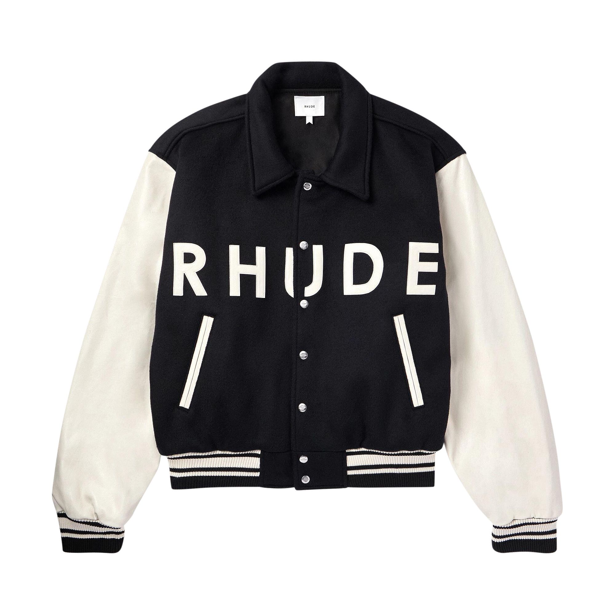 Buy Rhude Collegiate Jacket 'Black/Cream' - FW24JA020162273