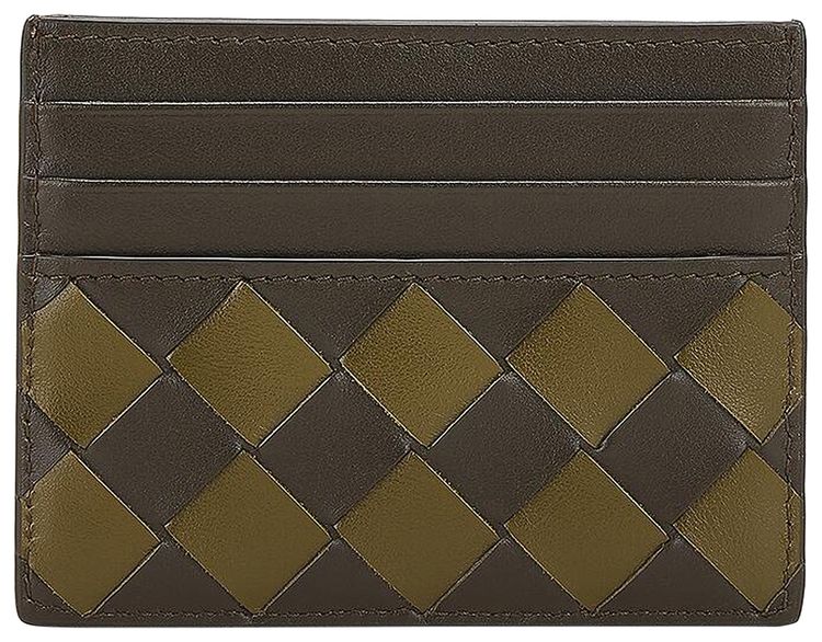 Bottega Veneta Intrecciato Credit Card Case KhakiOlive Oil