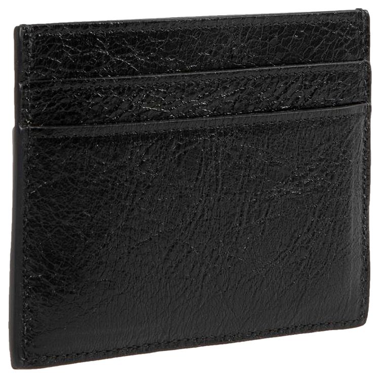 Balenciaga Logo Plaque Card Holder Black
