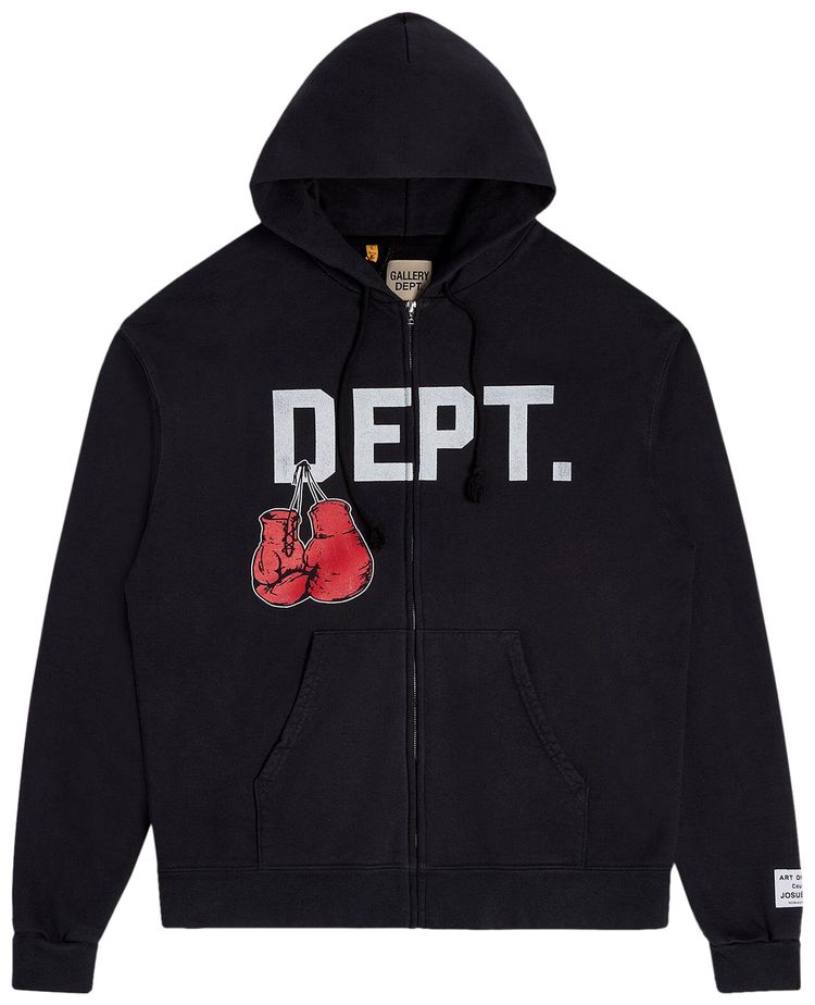 Gallery Dept Boxing Merch Zip Hoodie Vintage Black