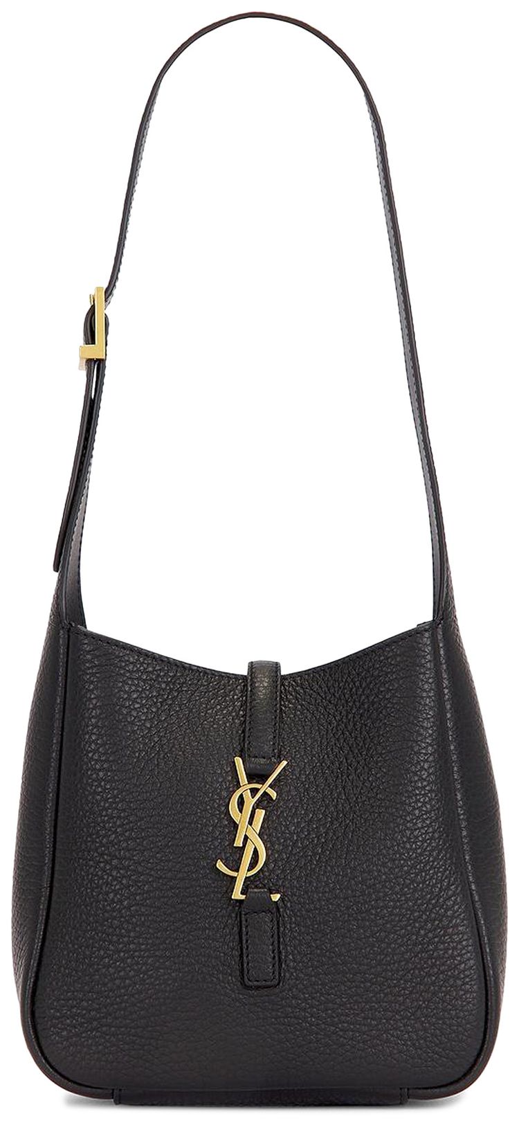 Saint Laurent Le 5 A 7 Grained Leather Bag Black