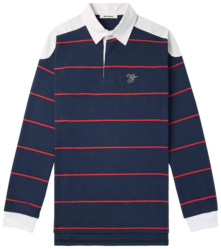 Wales Bonner City Polo Shirt NavyOrange