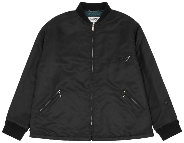 MM6 Maison Margiela Nylon Quilted Sports Jacket Black