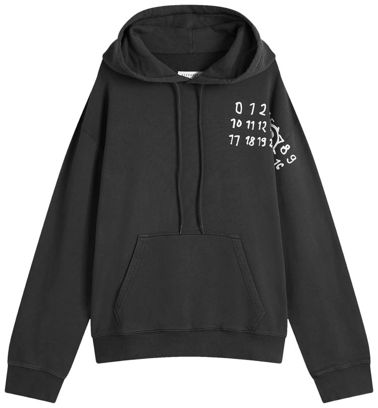 MM6 Maison Margiela Unbrushed Jersey Hooded Sweatshirt Black