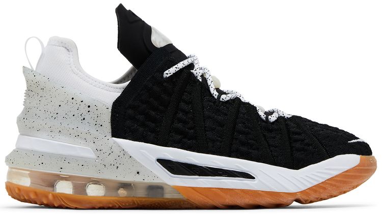 Nike LeBron 18 GS Black White Gum