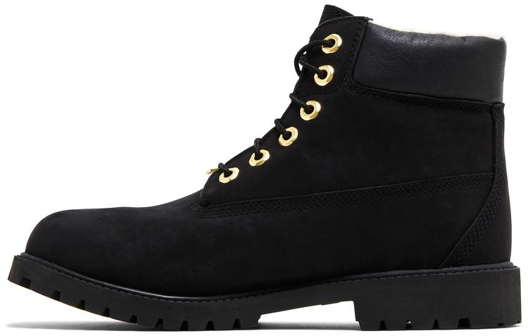 Timberland 6 Inch Premium Shearling Waterproof Boot Junior Black Gold