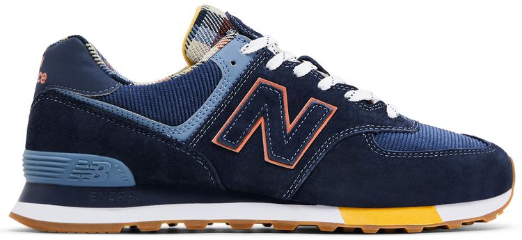 New Balance 574 Dark Blue Plaid
