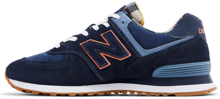 New Balance 574 Dark Blue Plaid