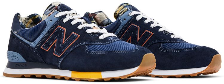 New Balance 574 Dark Blue Plaid