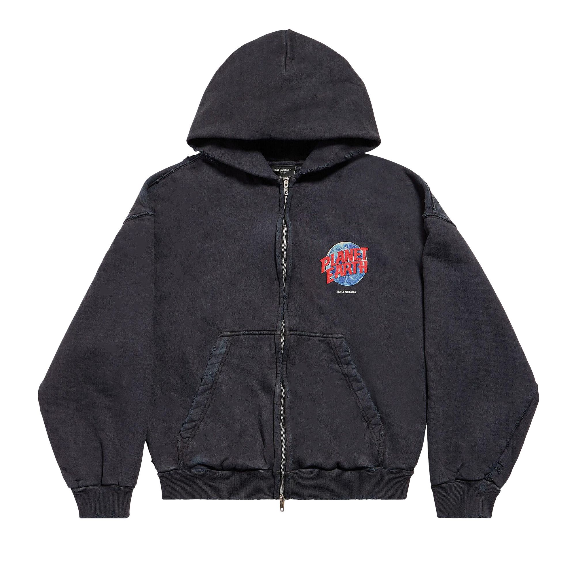 BALENCIAGA|HOODIES/SWEATS (675003 TQVP1 1569) Buy Balenciaga Zip Up Hoodie 'Washed Black' - 803264 TRVD1