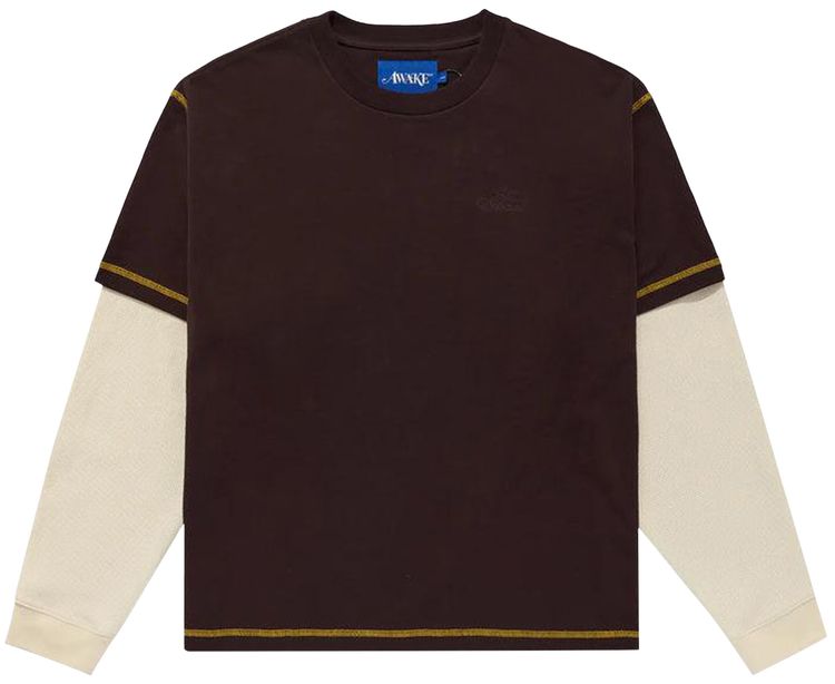 Awake NY Waffle Long Sleeve Washed Brown