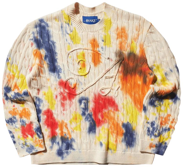 Awake NY Applique Sweater Tie Dye