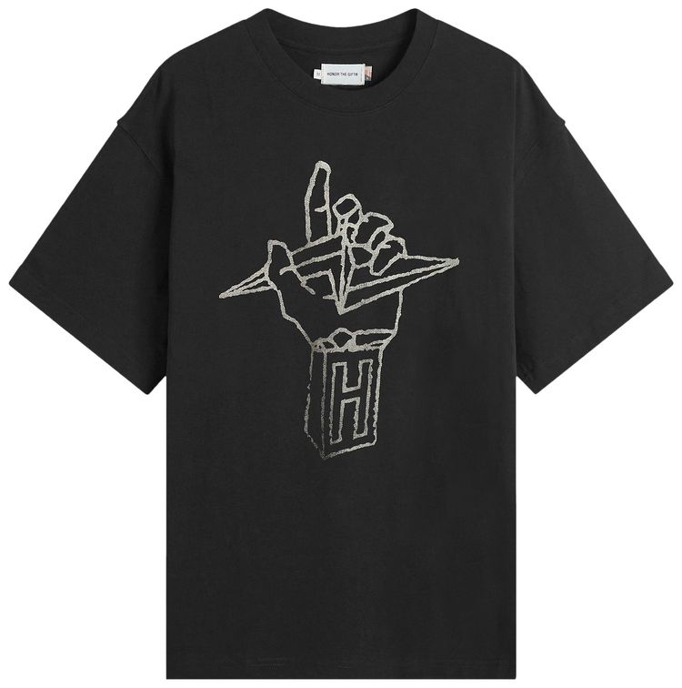 Honor The Gift Lightning Hand T Shirt Black