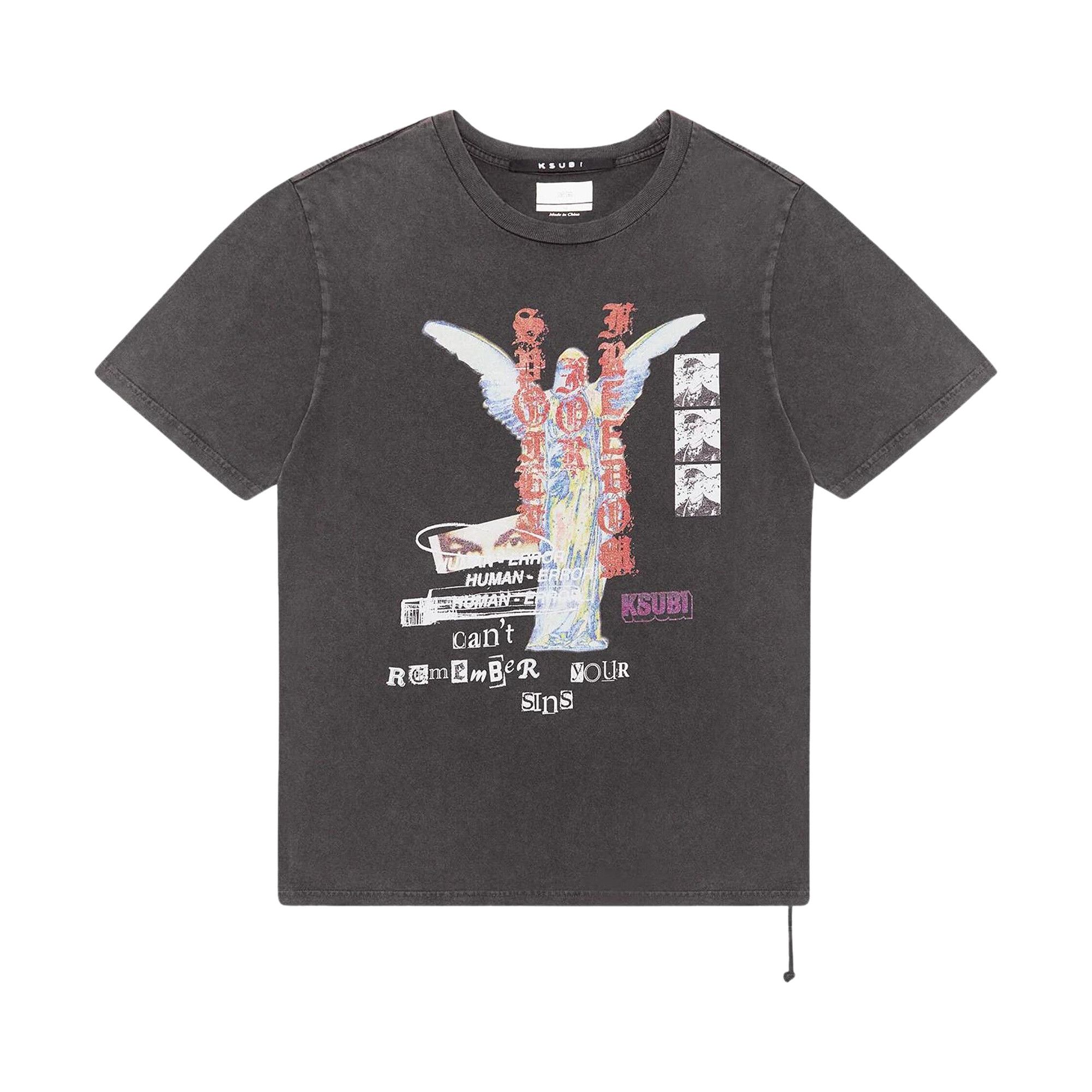 【SATIIIZ】Neden printed patch short-sleeved T-shirt Border printed short-sleeved T-shirt - satiiiz
