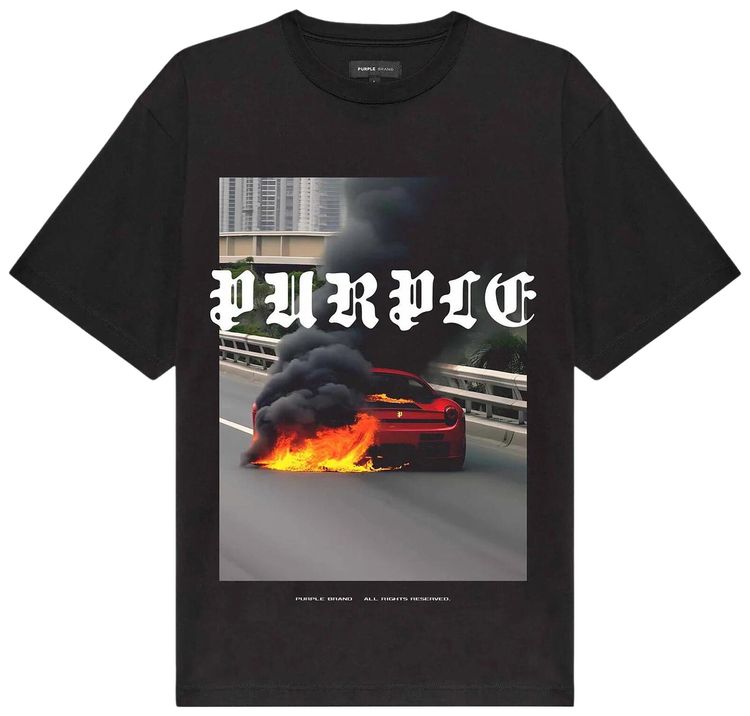 PURPLE BRAND Clean Jersey Short Sleeve T Shirt Black