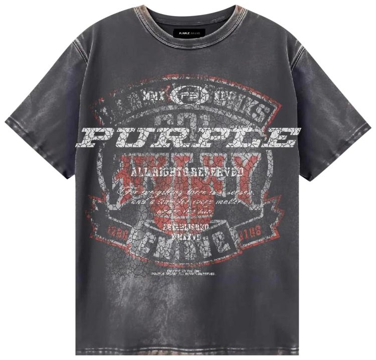 PURPLE BRAND Textured Inside Out T Shirt Black