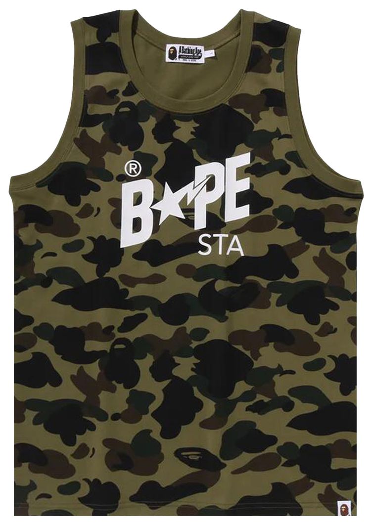 BAPE 1st Camo Bape Sta Tank Top Green
