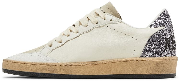 Golden Goose Wmns Ball Star White Beige Silver Glitter
