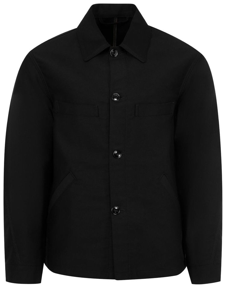 Lemaire Twisted Sleeve Workwear Jacket Black