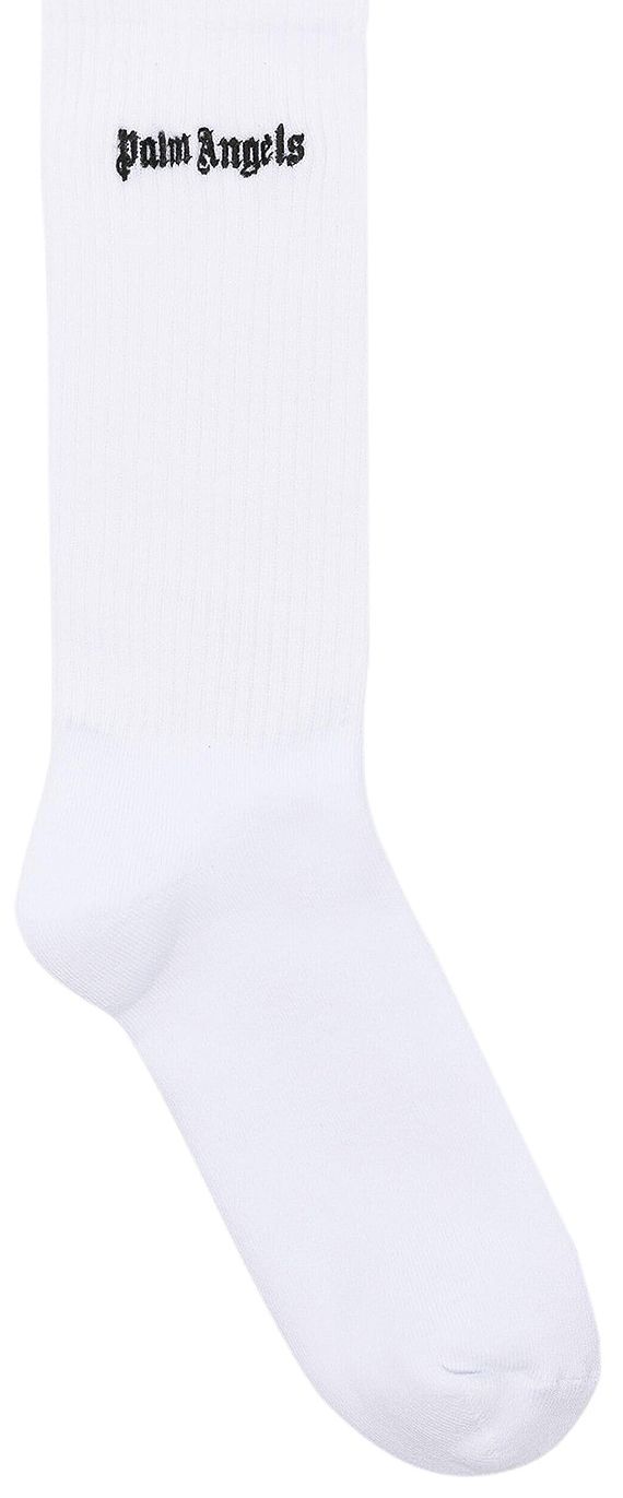 Palm Angels Embroidery Classic Logo Socks WhiteBlack