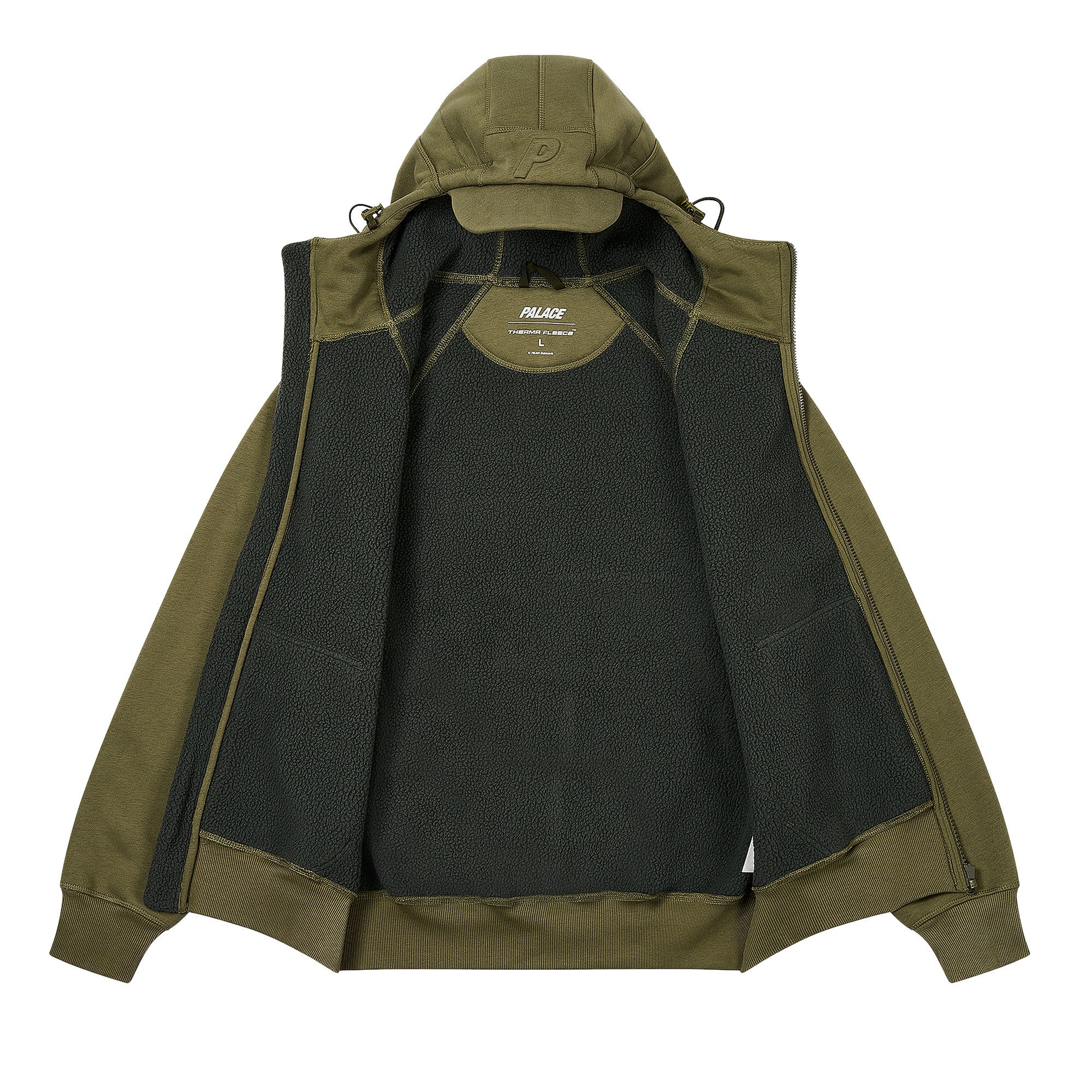 Buy Palace Thermal Bonded Cap Hood 'Olive' - P27CS109 | GOAT